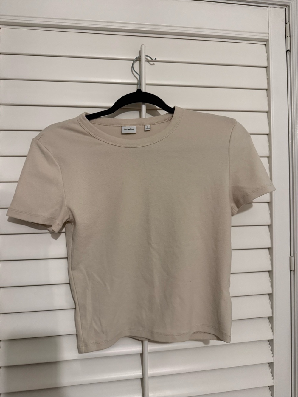Sunday Best Beige Short Sleeve Crewneck Tee